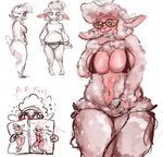  2016 :3 anthro barely_visible_genitalia big_breasts biped blush bra breasts caprine cleavage clothed clothing dawn_bellwether digital_media_(artwork) digital_painting_(artwork) disney ears_back embarrassed english_text eyelashes eyewear female front_view full-length_portrait fur glasses green_eyes guwu half-closed_eyes hi_res holding_magazine holding_object magazine mammal mane_hair multiple_poses navel nipple_bulge panties pink_skin porn_magazine pornography portrait pose pouf_hair pussy shearing sheep side_view signature simple_background sketch slightly_chubby smile soft_shading solo standing subtle_pussy sweater text three-quarter_portrait underwear white_background white_fur wool zootopia 