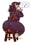  &lt;3 2017 animal_crossing anthro big_butt big_thighs bikini biped black_nose blue_eyeshadow blush blush_sticker butt butt_focus camel_toe chair clothed clothing dialogue digital_media_(artwork) digital_painting_(artwork) english_text eyelashes eyes_closed female full-length_portrait fur guwu hair hand_on_head hedgehog hi_res huge_butt labelle_able long_hair looking_away mammal multicolored_fur nintendo on_chair on_stool orange_clothing pinup portrait pose purple_fur purple_hair raised_arm rear_view short_tail signature simple_background sitting skimpy slightly_chubby sling_bikini smile soft_shading solo speech_bubble stool swimsuit text two_tone_fur video_games voluptuous white_background white_fur 