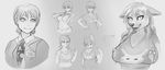  anthro breast_expansion breasts canine corablue female human lactating mammal monochrome necktie sequence solo transformation 