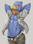  anthro avian bird boxer_(disambiguation) clothed clothing falco_lombardi male mammal nintendo soliscanis star_fox video_games 