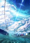  cloud cloudy_sky day highres no_humans original outdoors road scenery sky smile_(qd4nsvik) 