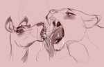  2017 blush cervine deer drooling extreme_french_kiss feline female female/female feral french_kissing interspecies kissing lion mammal predator/prey saliva simple_background tongue tongue_out ungulatr 