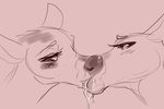  2017 blush cervine deer drooling female female/female feral french_kissing kissing mammal saliva simple_background ungulatr 