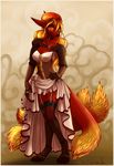  4_toes 5_fingers anthro black_nose breasts brown_eyes brown_fur canine clothed clothing digitigrade female fox fur mammal silvermoonfox solo standing toes 