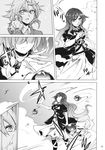  bead_necklace beads comic danmaku dress gradient_hair greyscale highres hijiri_byakuren jewelry kakao_(noise-111) monochrome multicolored_hair multiple_girls necklace page_number soga_no_tojiko touhou translated 