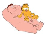  balls cum cum_on_feet eroborus family_guy foot_fetish footjob garfield garfield_(series) male male/male overweight peter_griffin sex size_difference 