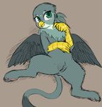  2017 absurd_res avian female gabby_(mlp) gryphon hi_res looking_at_viewer my_little_pony paws presenting pussy smile solo the-minuscule-task 