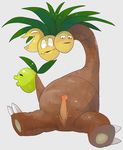  2016 alolan_exeggutor blush drooling erection feral grey_background hi_res liteu male nintendo nude penis pok&eacute;mon regional_variant saliva simple_background solo video_games 