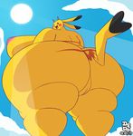  big_breasts big_butt breasts butt female horn huge_breasts huge_butt hyper hyper_butt lionalliance nintendo nude open_mouth pikachu pok&eacute;mon solo video_games 