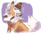  digital_media_(artwork) dusk_lycanroc feral green_eyes lycanroc nintendo pok&eacute;mon simple_background solo video_games white_background xishka 