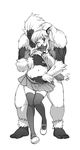  alps_to_kiken_na_mori breast_grab character_request grabbing greyscale groping imminent_rape jacket long_hair monochrome monster no_bra one_eye_closed open_clothes open_jacket scarf shirt_lift simple_background skirt thighhighs typo_(requiemdusk) 