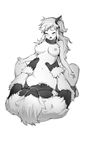  alps_to_kiken_na_mori bestiality breasts breasts_apart character_request closed_eyes girl_on_top greyscale hair_ornament hairclip large_breasts long_hair monochrome monster nipples scarf sex simple_background straddling thighhighs typo_(requiemdusk) uncensored vaginal 