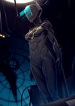  absurdres batgirl black_bodysuit bodysuit breasts cable cape cassandra_cain clockwork dc_comics english helmet highres holographic_monitor john_doe laboratory latex medium_breasts mind_control muscle muscular_female science_fiction skin_tight solo standing steam 