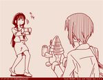  boko_(girls_und_panzer) comic dated girls_und_panzer left-to-right_manga long_hair monochrome mother_and_daughter multiple_girls nishizumi_maho nishizumi_shiho red rosmino short_hair stuffed_animal stuffed_toy teddy_bear tegaki_draw_and_tweet translated twitter_username 