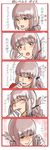  blush braid comic commentary_request fate/grand_order fate_(series) florence_nightingale_(fate/grand_order) gloves highres laughing makitoshi0316 pink_hair red_eyes translated white_gloves 