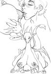  2017 anthro big_breasts black_and_white blush boob_hat breasts dragon duo female hair hand_on_breast hi_res holding_breast horn huge_breasts human jijis-waifus larger_female licking male mammal monochrome nipple_lick nipple_suck nipples pointy_ears ring romantic_couple size_difference smaller_male speech_bubble sucking thumbs_up tongue tongue_out wings 