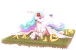  2017 avian beverage bird cake dialogue duo english_text equine feathered_wings feathers female feral flower flower_in_hair food fork friendship_is_magic hair hi_res horn long_hair lying mammal multicolored_hair multicolored_tail my_little_pony mykegreywolf on_front plant princess_celestia_(mlp) purple_eyes spread_wings straw text white_feathers winged_unicorn wings 