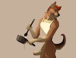  anthro apron canine clothing cooking dog erection male mammal mostly_nude penis requiembeatz solo uncut 