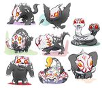  beowolf bird boar boarbatusk check_commentary chibi commentary commentary_request creep_(rwby) deathstalker elephant goliath_(rwby) grimm highres iesupa king_taijitu nevermore_(rwby) no_humans raven_(animal) rwby rwby_chibi scorpion snake ursa_(rwby) 