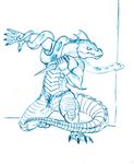  anthro crouching dagger dungeons_&amp;_dragons feral lizard lizard_man lizardfolk male melee_weapon omny87 reptile scalie sketch snake weapon 