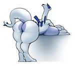  anthro bbd bent_over big_breasts blush breasts butt female huge_breasts legendary_pok&eacute;mon looking_back lugia nintendo nude pok&eacute;mon solo standing thick_thighs video_games 