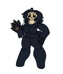  bear eyes_closed fan_character female fur mammal nude overweight simple_background slightly_chubby solo spectacled_bear tartsarts 