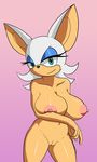  2016 annthro anthro bat big_breasts breasts erect_nipples eyelashes female hcitrus_(artist) hi_res looking_at_viewer mammal navel nipples nude rouge_the_bat smile solo sonic_(series) 