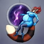  anthro big_breasts bodyxcount breasts catherine_(alpha-wolf) clothing female hair mammal metroid nintendo pregnant red_hair red_panda skinsuit space tight_clothing video_games zero_suit 