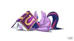  book cutie_mark equine feathered_wings feathers female feral friendship_is_magic hooves mammal my_little_pony mysticalpha pegasus purple_feathers simple_background solo twilight_sparkle_(mlp) white_background wings 