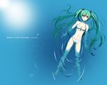  aqua_eyes aqua_hair bikini from_above hatsune_miku long_hair saitoyu00 solo swimsuit twintails very_long_hair vocaloid water 