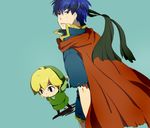  artist_request black_eyes blonde_hair blue_eyes blue_hair cape fire_emblem fire_emblem:_souen_no_kiseki hat headband ike link looking_back multiple_boys super_smash_bros. the_legend_of_zelda the_legend_of_zelda:_the_wind_waker toon_link 