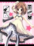  brown_eyes brown_hair don't_say_&quot;lazy&quot; dress hirasawa_yui jie_yu k-on! pantyhose short_hair solo striped striped_legwear vertical-striped_legwear vertical_stripes 