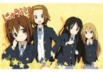  4girls ? akiyama_mio black_hair blonde_hair blue_eyes brown_eyes brown_hair grey_eyes hirasawa_yui ixy k-on! kotobuki_tsumugi multiple_girls star tainaka_ritsu 