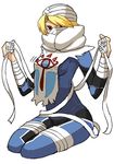  androgynous bandages blonde_hair lowres mask red_eyes reverse_trap sheik solo the_legend_of_zelda 
