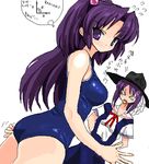  angry breast_envy clannad diagram dutch_angle flying_sweatdrops fujibayashi_kyou hair_bobbles hair_ornament hat hikarizaka_private_high_school_uniform ichinose_kotomi long_hair looking_back math multiple_girls oekaki one-piece_swimsuit purple_eyes purple_hair school_swimsuit school_uniform short_hair swimsuit toshi_(little-fluffy-cloud) translation_request trigonometry two_side_up 