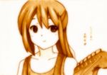  alternate_hairstyle bad_id bad_pixiv_id godees guitar highres instrument k-on! long_hair monochrome nakano_azusa no_thank_you! ponytail sketch smile solo traditional_media 