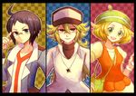  2boys ahoge bad_id bad_pixiv_id baseball_cap bel_(pokemon) beret black_hair blonde_hair blue_eyes checkered cheren_(pokemon) glasses green_eyes green_hair hat jewelry kabocha_torute multiple_boys n_(pokemon) necklace poke_ball poke_ball_(generic) pokemon pokemon_(game) pokemon_bw ponytail 