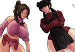  2girls avatar:_the_last_airbender breasts character_request multiple_girls simple_background tagme 