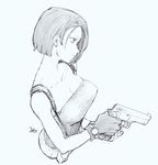  greyscale highres jill_valentine kotoyama monochrome resident_evil resident_evil_3 short_hair solo 