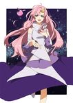  blue_eyes floating_hair gundam gundam_seed hair_ornament hand_on_own_chest haro hoshi_akari lacus_clyne long_hair long_skirt looking_at_viewer open_mouth outstretched_hand pink_hair skirt smile very_long_hair 