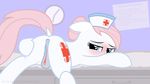  animal_genitalia animal_pussy anus binarypone butt digital_media_(artwork) equine_pussy female friendship_is_magic hat looking_at_viewer looking_back my_little_pony nurse_redheart_(mlp) presenting presenting_hindquarters pussy raised_tail url 