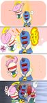  4koma blush gishin&#039;anki japanese_text motemacool motemoten red_eyes translation_request yellow_eyes youkai youkai_watch 