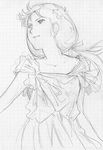  arion dress female lesphina monochrome saitani_umetarou sketch solo 