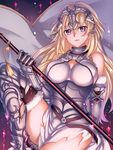  armor cleavage fate/grand_order jeanne_d&#039;arc jeanne_d&#039;arc_(fate/apocrypha) lalatia-meai ruler_(fate/apocrypha) thighhighs torn_clothes 