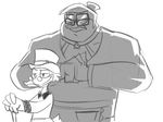  anthro avian beak bentina_beakley bird cane duck ducktales duo eyewear female frown glasses hair hat larger_female male muscular muscular_female potoobrigham scrooge_mcduck size_difference smaller_male 