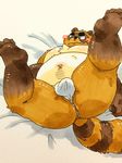  belly blush butt clothing donuts72 feet fundoshi japanese_clothing male mammal overweight overweight_male solo tanuki underwear 