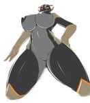  2016 anthro averyshadydolphin big_breasts black_nipples breasts claudia_(averyshadydolphin) digital_media_(artwork) dragon fangs female hand_on_hip hi_res huge_breasts looking_at_viewer low-angle_view navel nipples nude pose pussy scalie simple_background solo white_background 