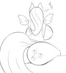  2017 anthro anthrofied big_breasts big_butt breasts butt cutie_mark equine female fluttershy_(mlp) friendship_is_magic jrvanesbroek mammal monochrome my_little_pony pegasus pussy sitting sketch solo wings 
