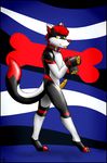  canine captainzepto collar erection fetish_gear flag fox male mammal paws penis pose rubber solo 