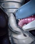  2017 ambiguous_gender anus clitoris cunnilingus dragon duo female karukuji oral pussy saliva sex sharp_teeth teeth vaginal 